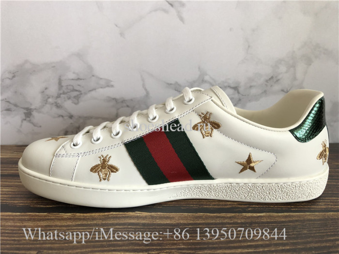 Super Quality Gucci Ace Embroidered Sneaker Bee Pattern