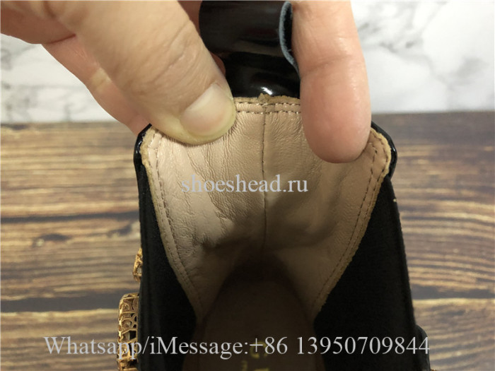 Gucci Black Leather Ankle Boot With Belt