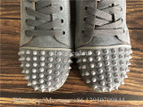 Christian Louboutin Spike Flat Low Top Sneaker Grey Suede