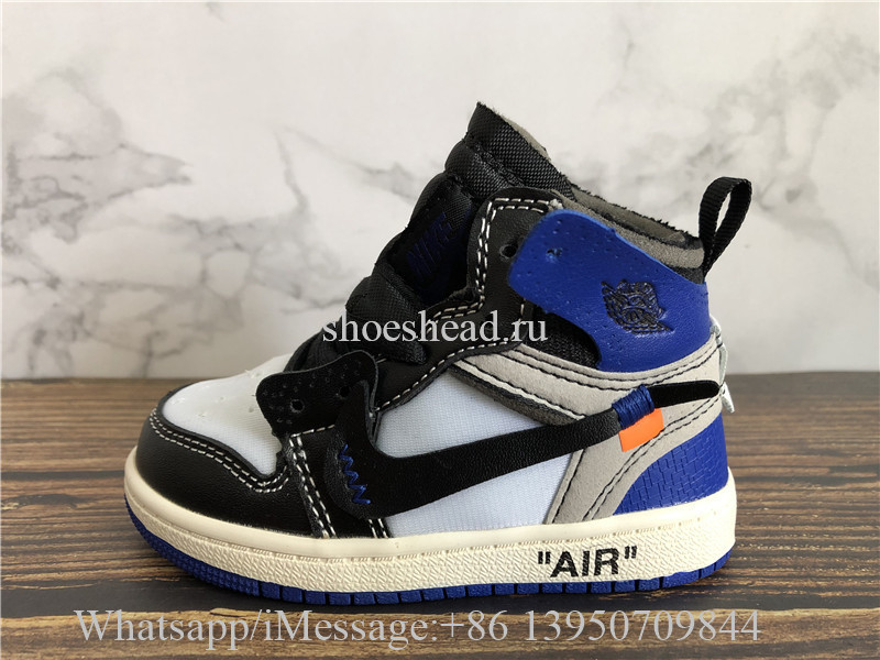 Kid Off White x Air Jordan 1 Royal Black