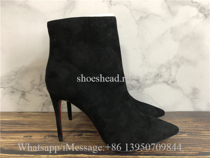 Christian Louboutin Black Suede High Boots