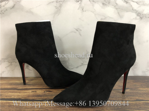 Christian Louboutin Black Suede High Boots
