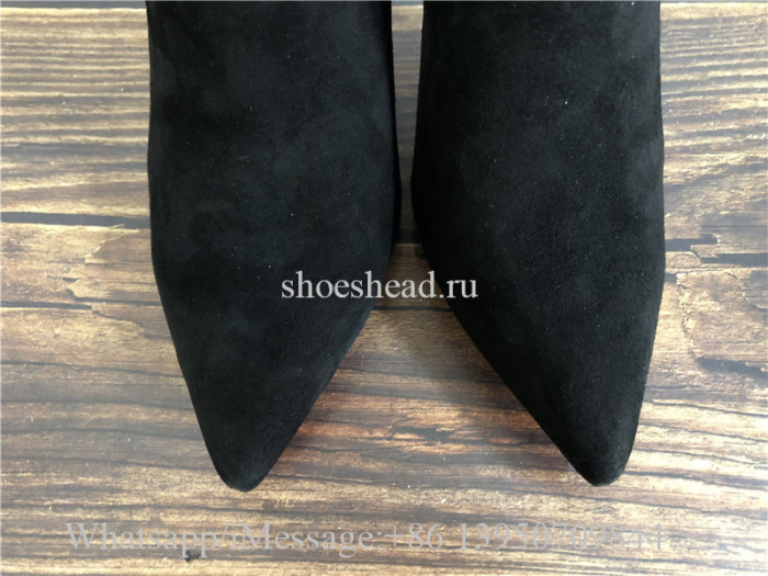 Christian Louboutin Black Suede High Boots