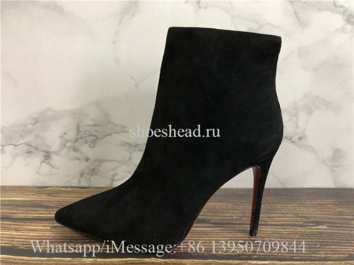 Christian Louboutin Black Suede High Boots
