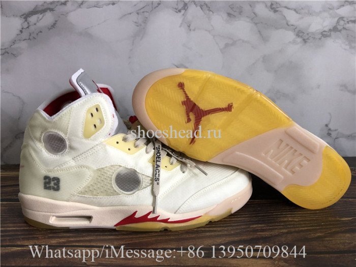 Off White X Air Jordan 5 Retro Yellow White