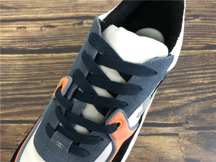 Chanel Low Top Sneaker Orange Black Grey