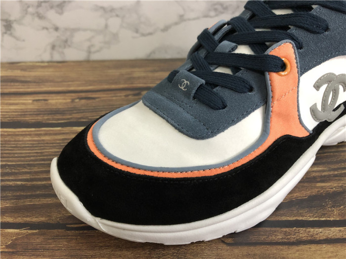 Chanel Low Top Sneaker Orange Black Grey