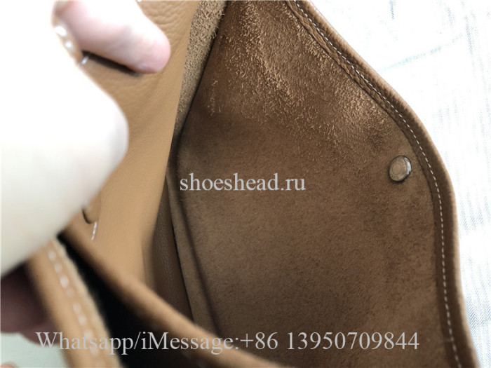 Original Hermes Evelyne I GM Gold Brown Togo Leather Crossbody Bag