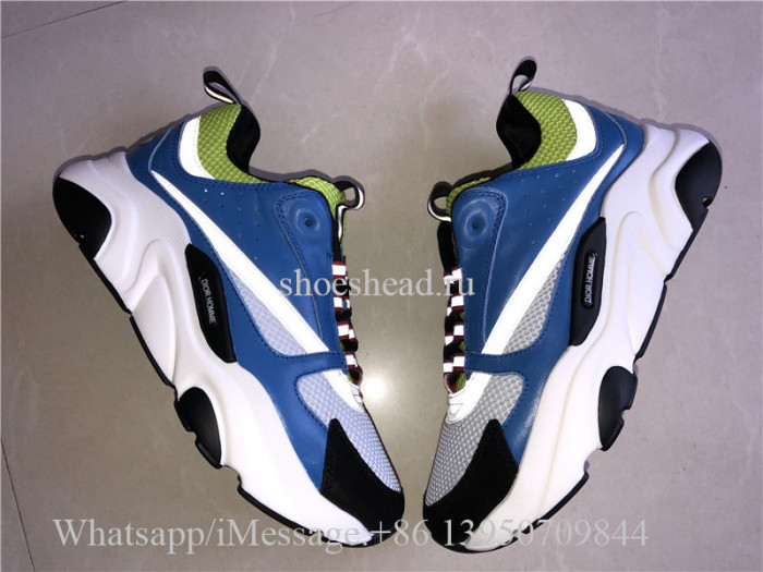 Super Quality Dior B22 Sneaker Blue Calfskin Technical Knit Black Green White