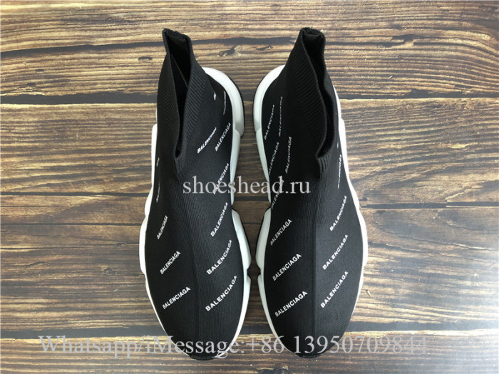 Balenciaga Allover Logo Speed Trainer Black
