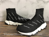 Balenciaga Allover Logo Speed Trainer Black