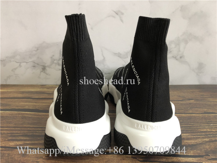 Balenciaga Allover Logo Speed Trainer Black