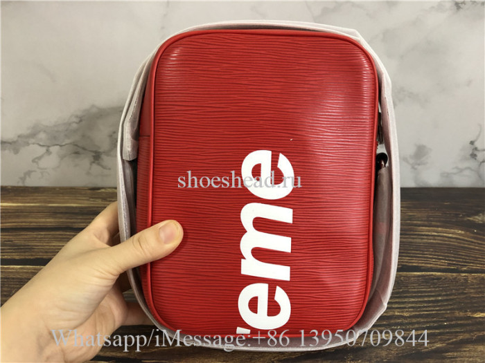 Original Louis Vuitton x Supreme Danube Epi PM Red Bag