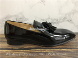 Chrisitan Louboutin Dandelion Tassel Flat Black Patent Leather Shoes