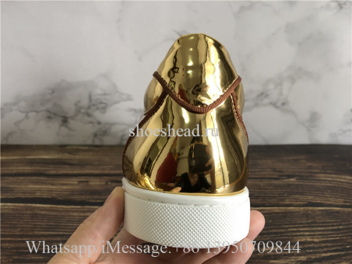 Christian Louboutin Spike Flat Low Top Sneaker Golden