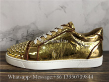 Christian Louboutin Spike Flat Low Top Sneaker Golden