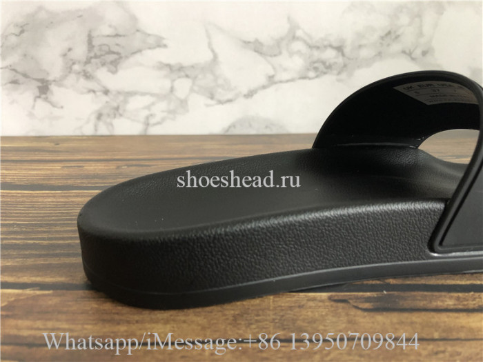 Balenciaga Black Slide With White Logo