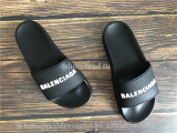 Balenciaga Black Slide With White Logo