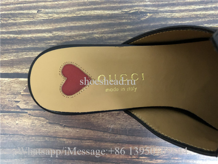 Gucci Princetown Bee & Star Embroidered Leather Slipper Loafer