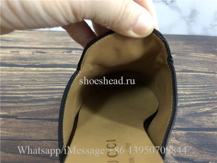 Gucci Princetown Bee & Star Embroidered Leather Slipper Loafer