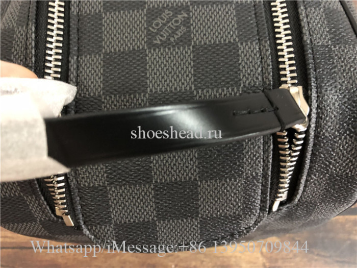Original Louis Vuitton Toilet Pouch PM Damier Graphite Canvas Dopp Kit Bag