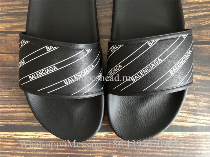 Balenciaga Black Slide With Balenciaga Logo