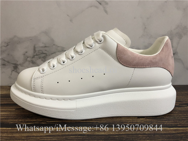 Super Quality Alexander McQueen Oversized Sneaker White Pink Suede
