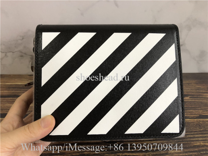Off-White Black Diagonal Binder Clip Shoulder Bag