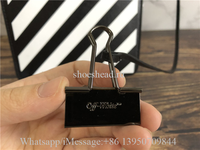 Off-White Black Diagonal Binder Clip Shoulder Bag