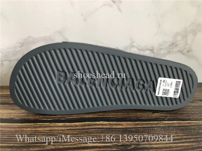 Balenciaga Grey Slide With Balenciaga Logo