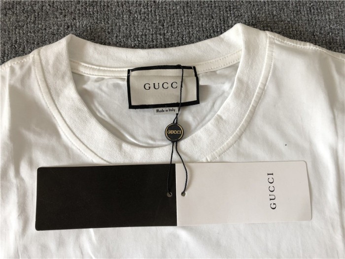 Gucci Logo Printed Cotton T Shirt White