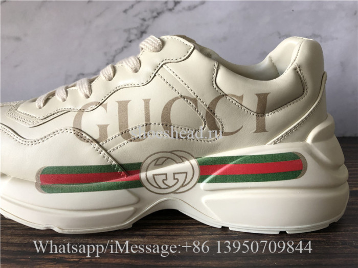 Super Quality Gucci Rhyton Vintage Gucci Logo Leather Sneaker
