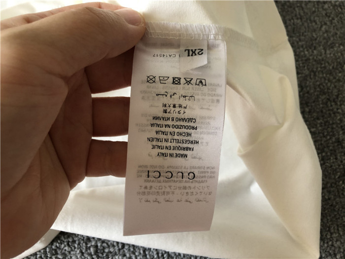 Gucci Logo Printed Cotton T Shirt White