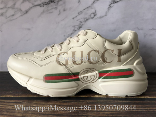 Super Quality Gucci Rhyton Vintage Gucci Logo Leather Sneaker