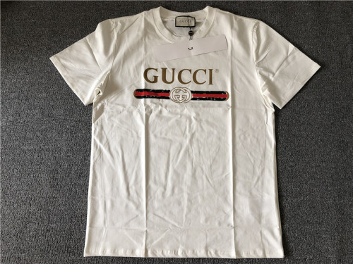 Gucci Logo Printed Cotton T Shirt White