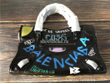 Original Balenciaga Graffiti Classic City Mini Leather Bag Ss20