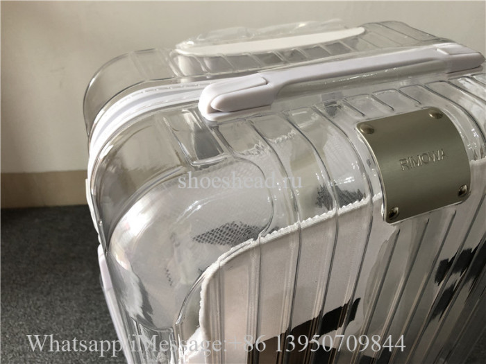 Luggage Rimowa x Off-white Transparent 21 inch Rolling Luggage Carry on Suitcase White
