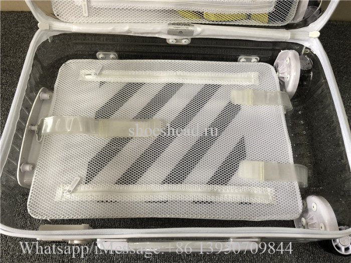 Luggage Rimowa x Off-white Transparent 21 inch Rolling Luggage Carry on Suitcase White