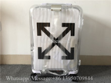 Luggage Rimowa x Off-white Transparent 21 inch Rolling Luggage Carry on Suitcase White