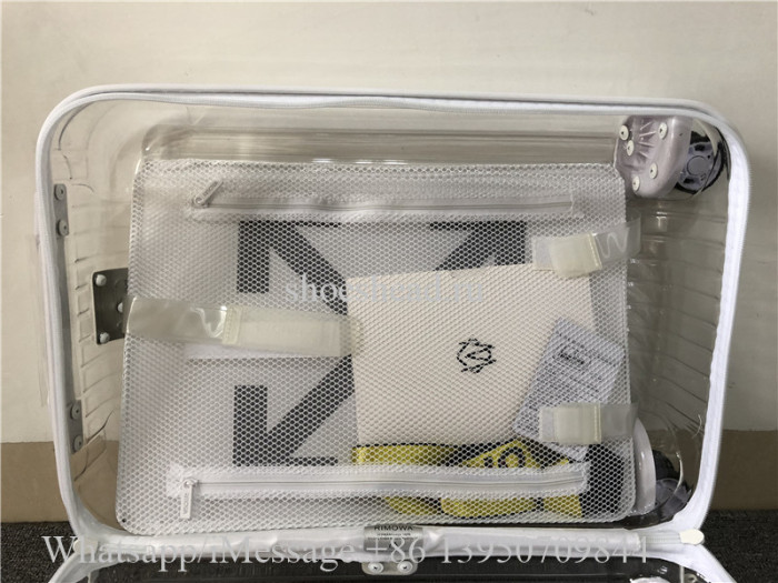 Luggage Rimowa x Off-white Transparent 21 inch Rolling Luggage Carry on Suitcase White