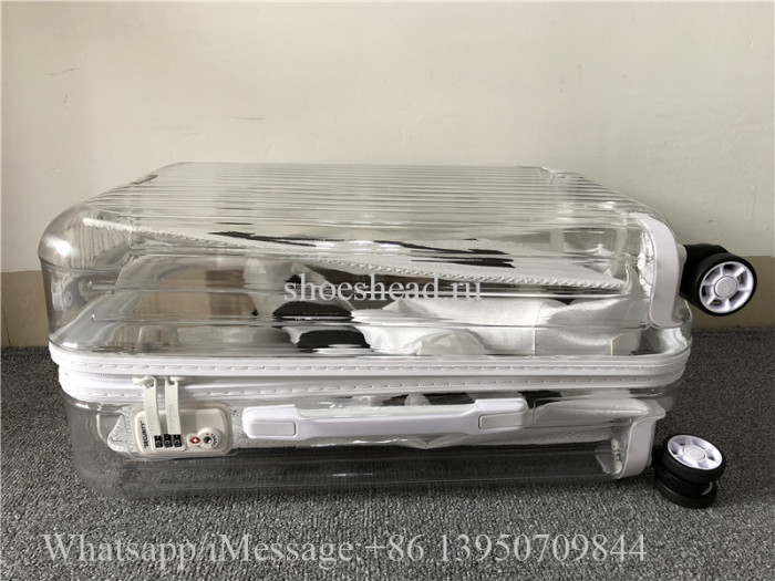 Luggage Rimowa x Off-white Transparent 21 inch Rolling Luggage Carry on Suitcase White