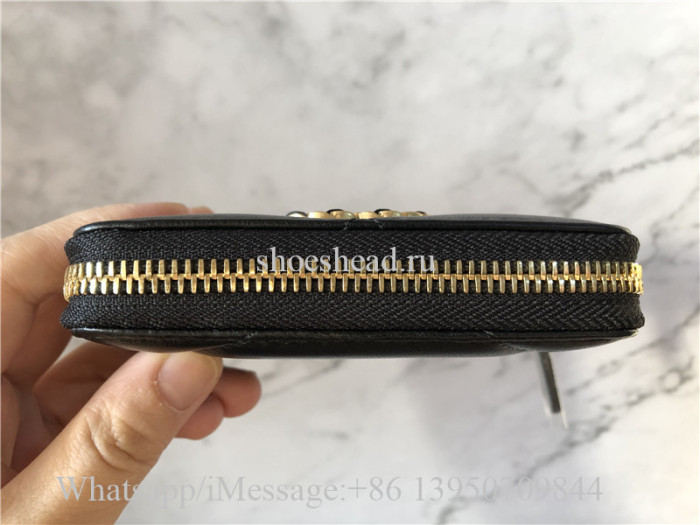 Original Quality Chanel Black Leather Wallet With Golden Chanel Logo