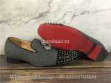 Christian Louboutin Spike Low Top Sneaker Grey Wolf Suede