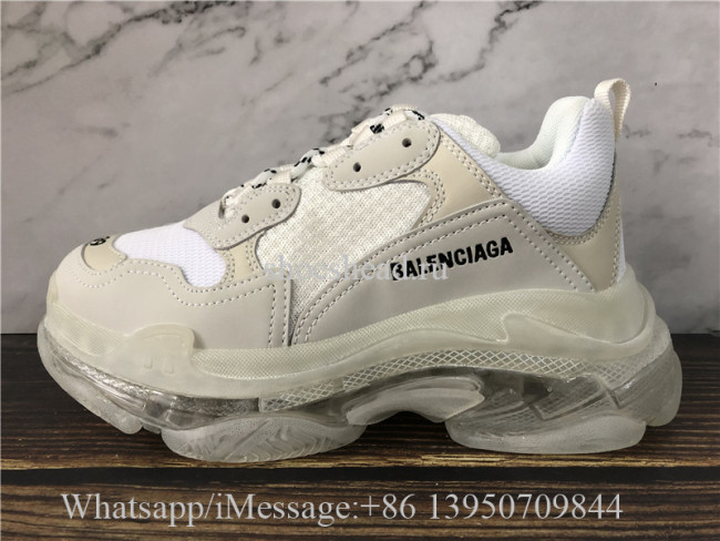 Balenciaga Triple S Clear Sole Trainer Cream White