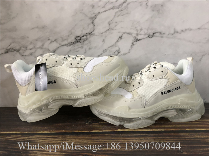 Balenciaga Triple S Clear Sole Trainer Cream White