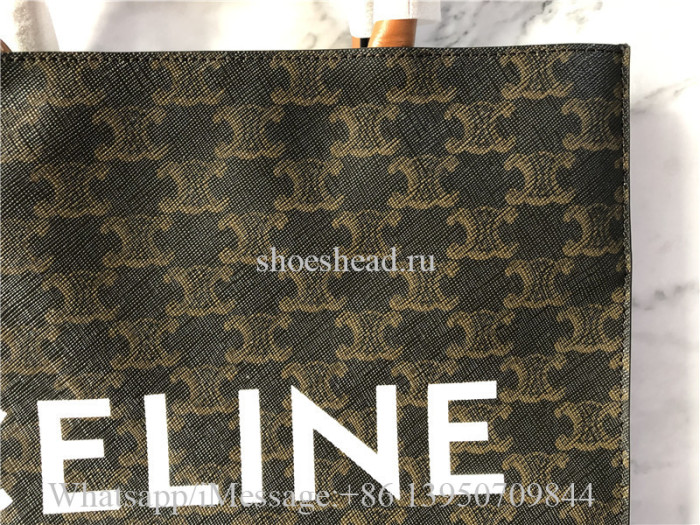 Original Celine Bag Cabas Triomphe Small Canvas Vertical Handbag