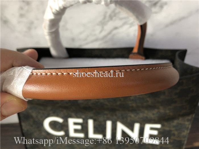 Original Celine Bag Cabas Triomphe Small Canvas Vertical Handbag