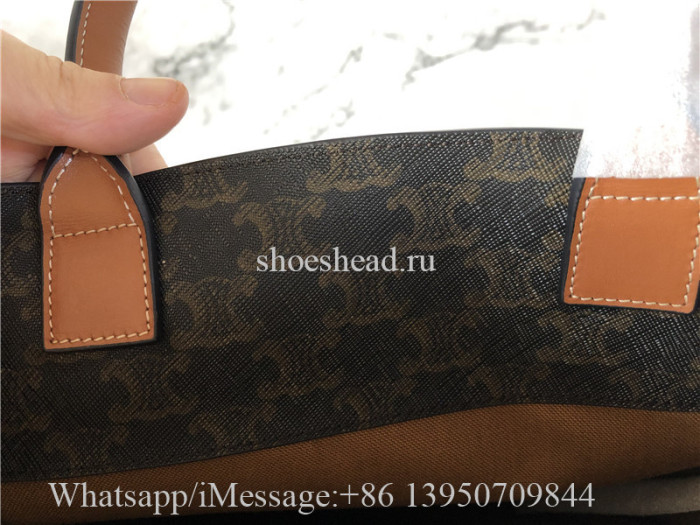 Original Celine Bag Cabas Triomphe Small Canvas Vertical Handbag