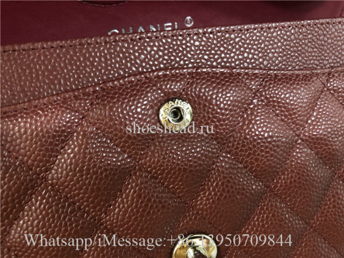 Original Quality Chanel Jumbo Caviar Double Flap Bag Wine Red 25cm