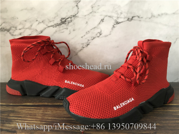 Balenciaga Speed Trainer Red Black Sole